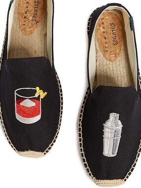 Soludos Black Embroidered Negroni Espadrilles